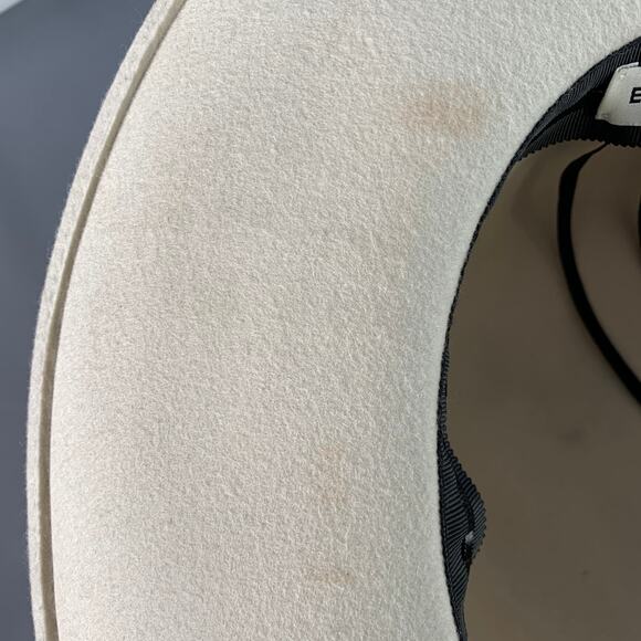 EUGENIA KIM One Size White Wool Felt Bow Trim Fedora Hat - Picture 6 of 9